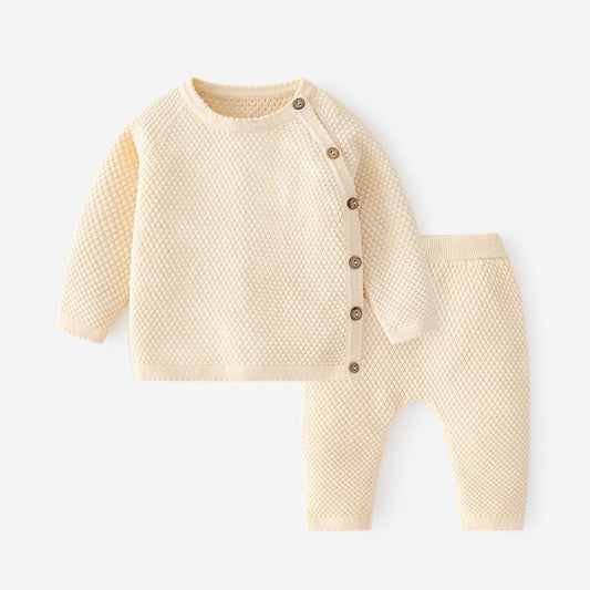 Ivory Waffle Knitted Co-Ord Set