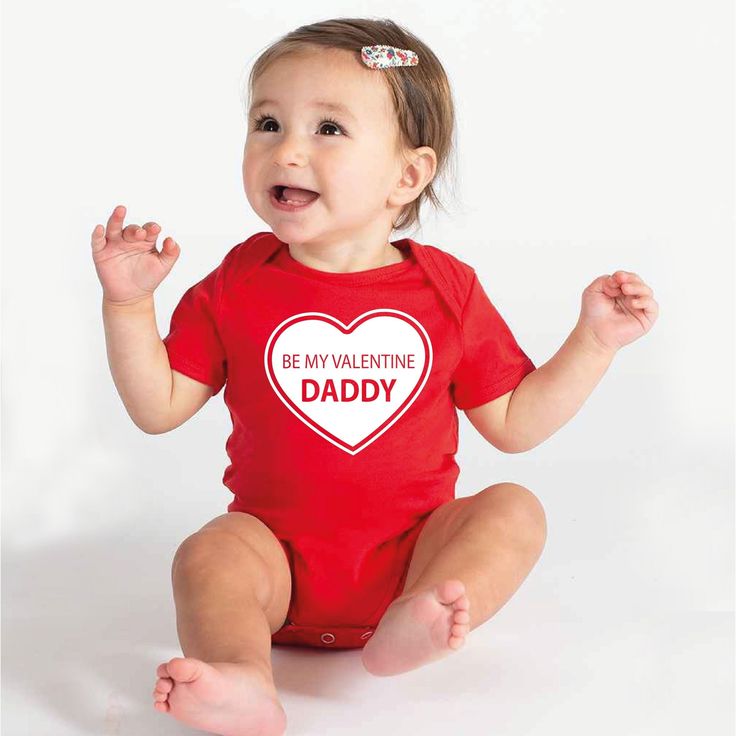 "Customizable Valentine's Day baby outfit with name."