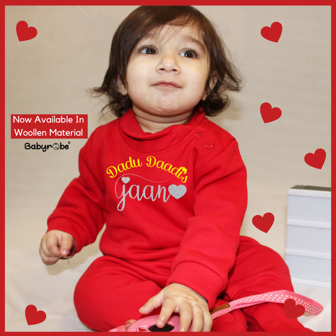 "Soft, cozy warmful weellon jumpsuit customized with your baby’s name."