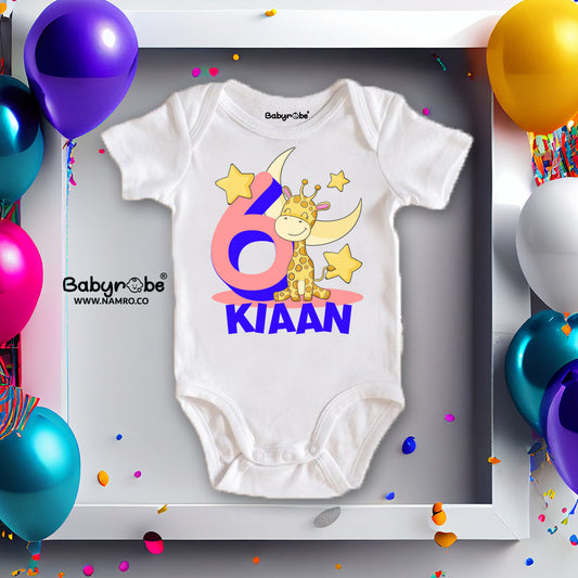 Adorable Milestone Baby Bodysuit"  Birthday Baby Romper – Celebrate your little one’s milestone with a custom birthday onesie featuring their name and age Soft baby onesie.