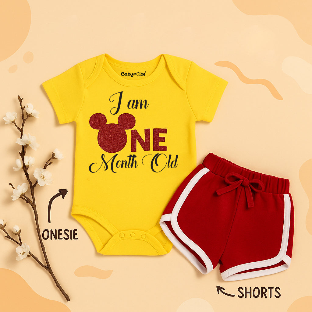 I am one month old (Onesie+Shorts)