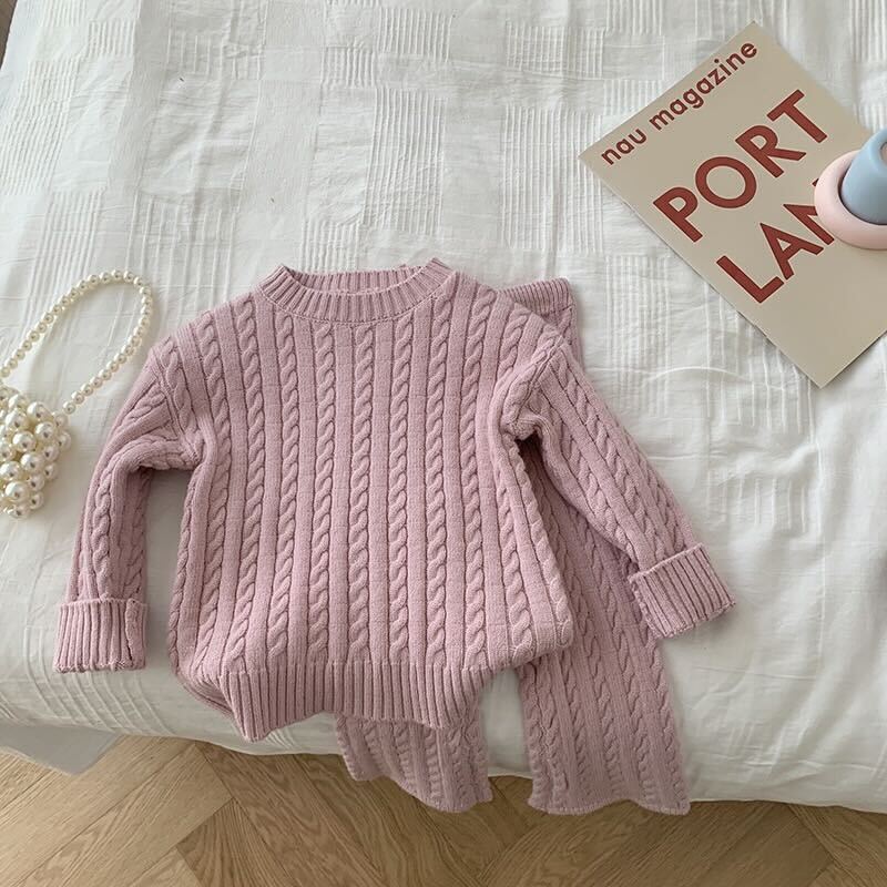 Cable knit hotsell sweater set