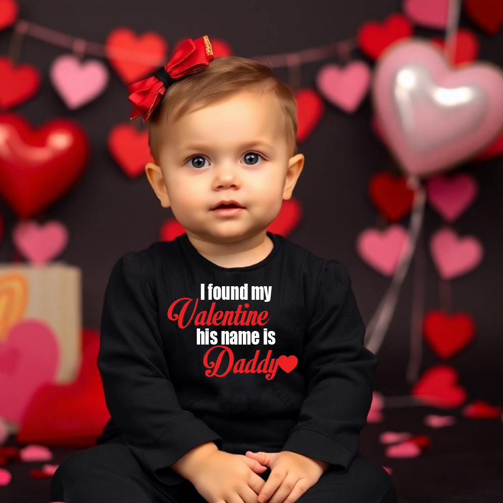 "Celebrate Valentine's Day with a personalized baby organic jumpsuit."