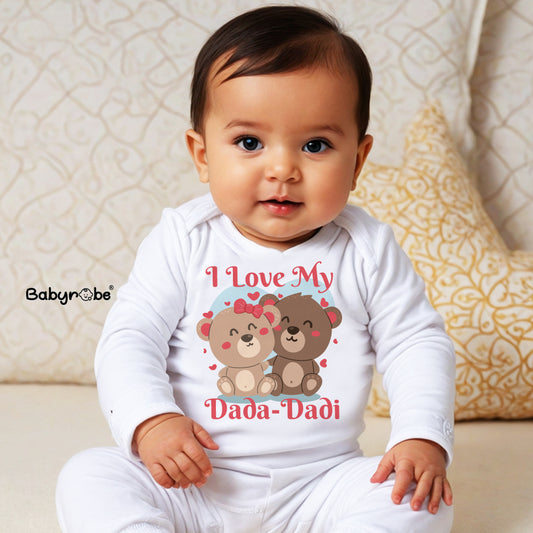 Adorable custom jumpsuit for babies with unique artwork and cozy fit."
