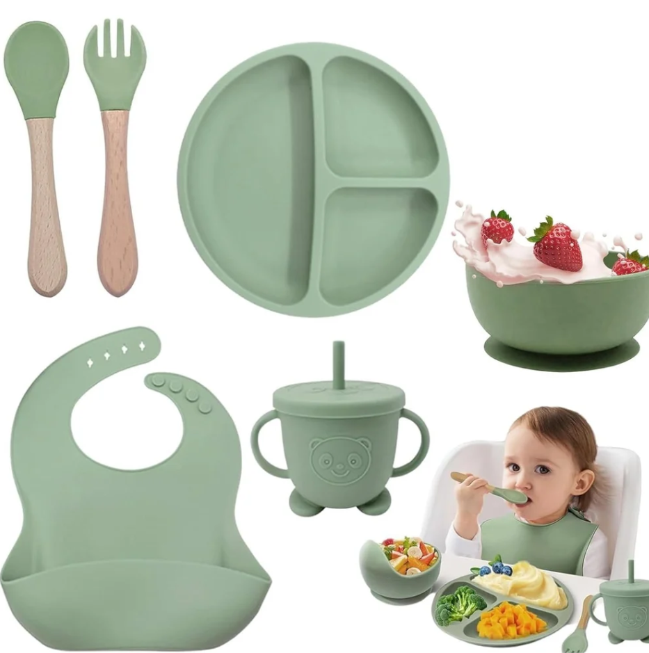 6 Pcs Silicone Baby Feeding Set