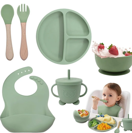 6 Pcs Silicone Baby Feeding Set