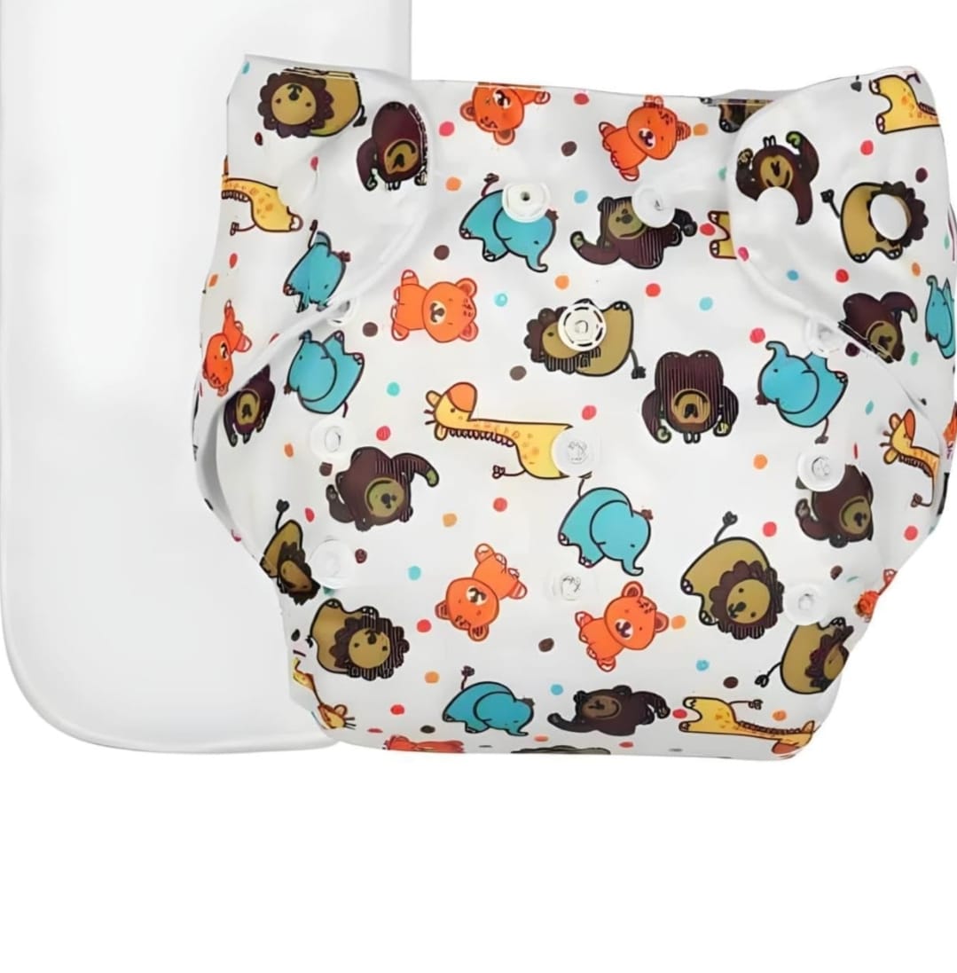Free Size Bamboo Cotton Animal Cloth Diaper With Insert