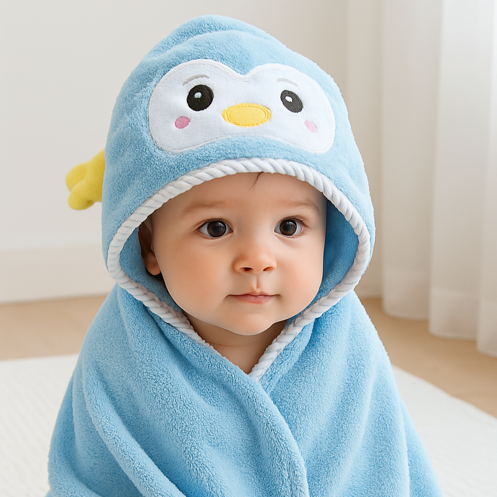 Duckie Blue Bathrobe (Customise Baby's Name)