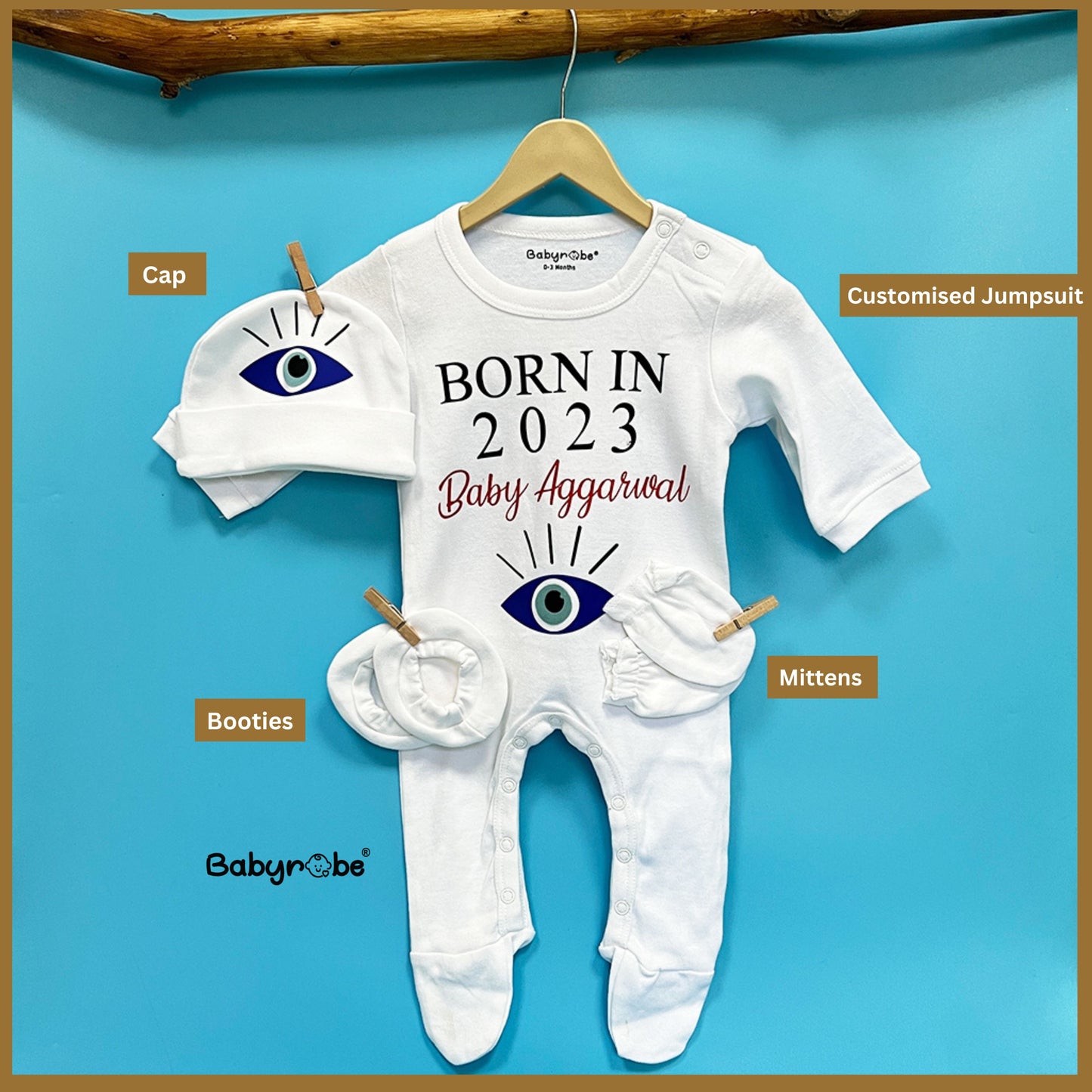 Born In 2023 Evil Eye Set (Custom Surname)