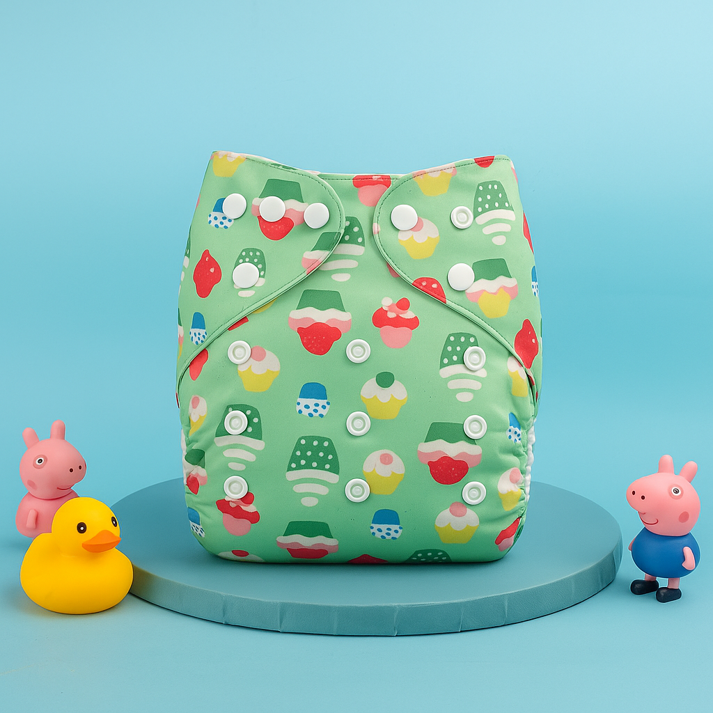 Free Size Bamboo Cotton Cuppy Cake Cloth Diaper With Insert