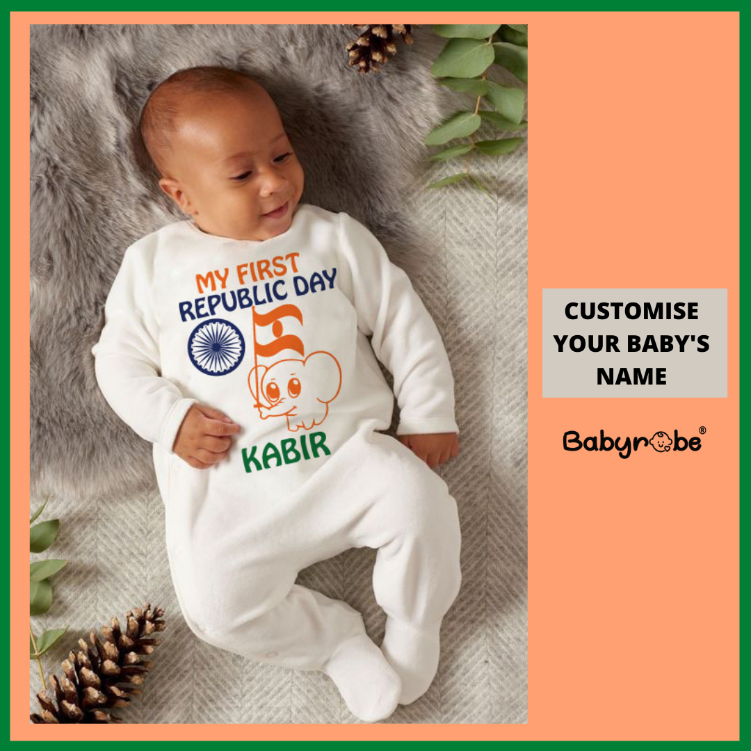 My First Republic Day Custom Name Baby robe by namro