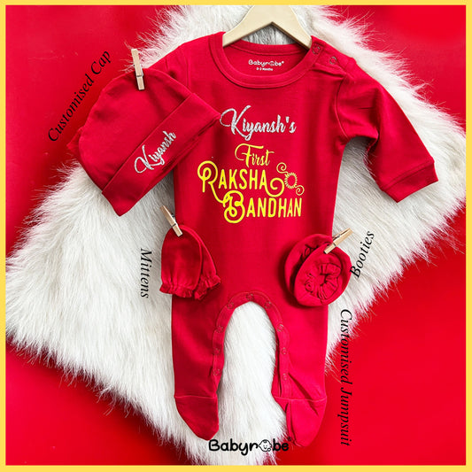 4 Pcs Customised Raksha-Bandhan (Jumpsuit Set)