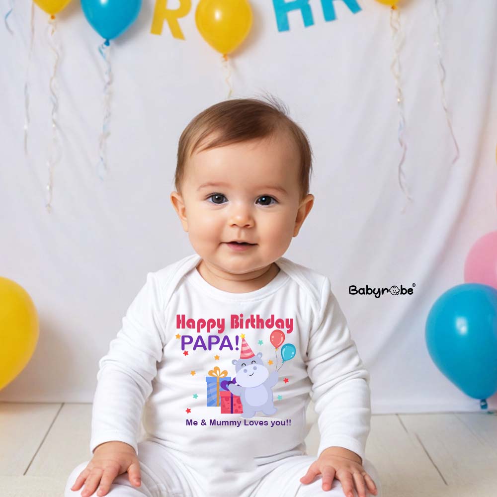 Happy Birthday Papa Baby robe by namro