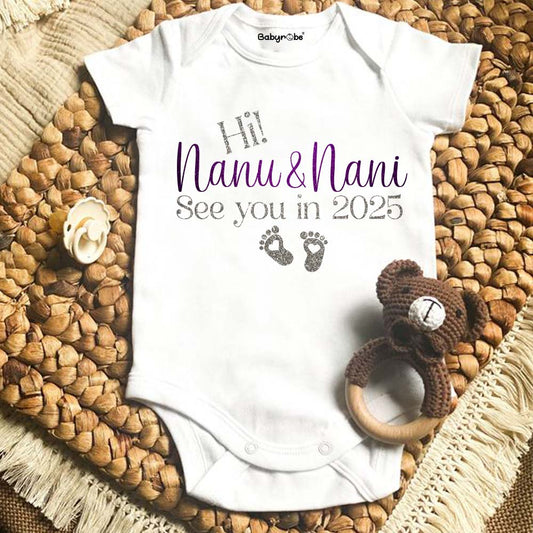 Pregnancy Announcements half romper ,Personalized baby onesie for your baby's "