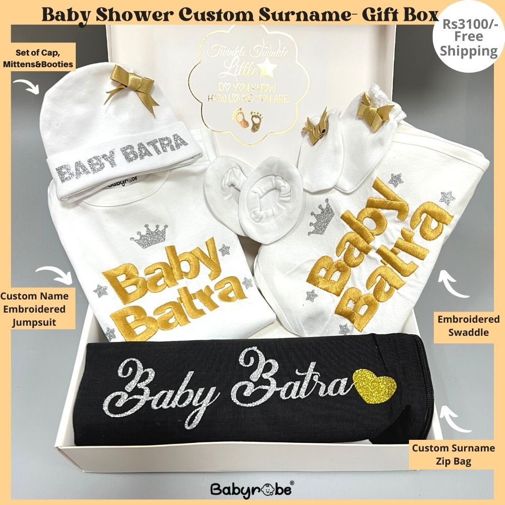 Baby Surname Custom Embroidery (Gift Box).