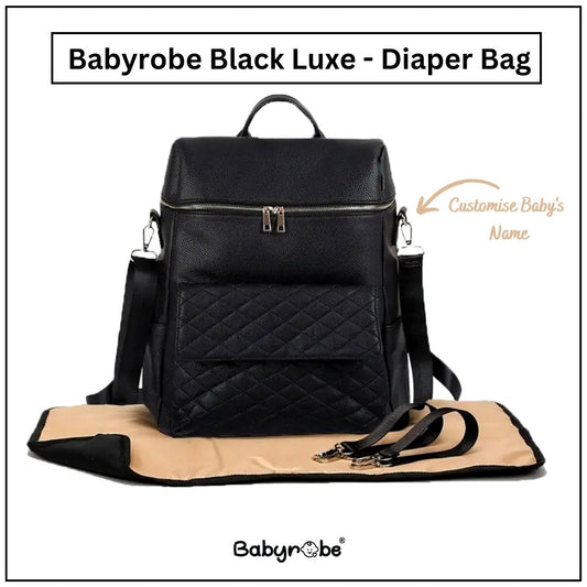 Babyrobe Black Luxe Diaper Bag