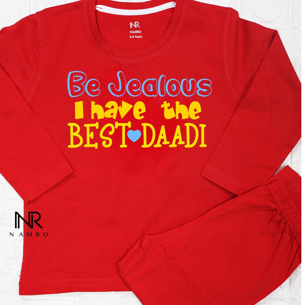 "Cute baby T-Shirt & Pajama set with a custom graphic and soft cotton fabric."