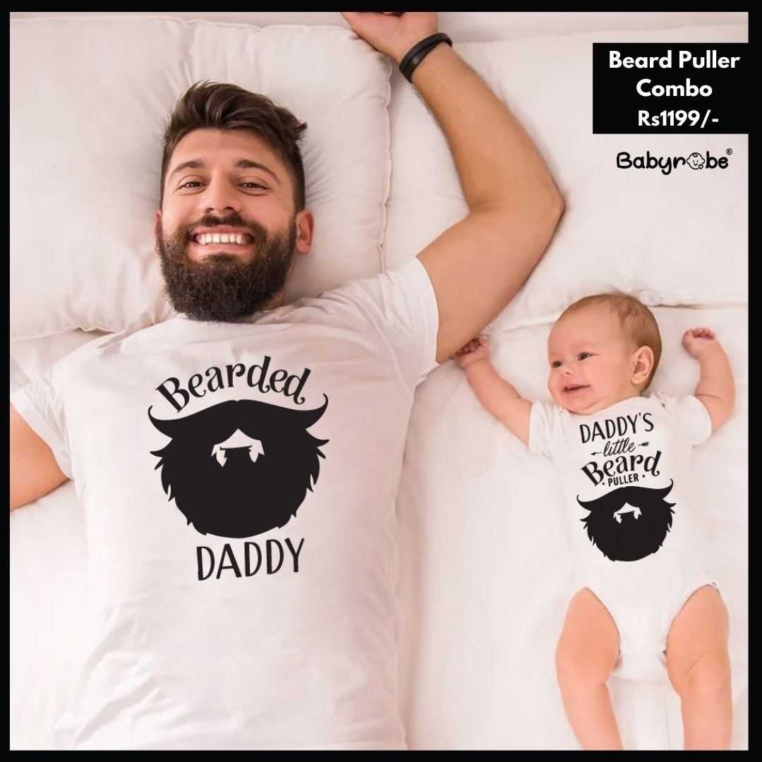 "Personalized onesie & T-Sirt Set for baby, perfect for Father's Day Combo Set gift ."