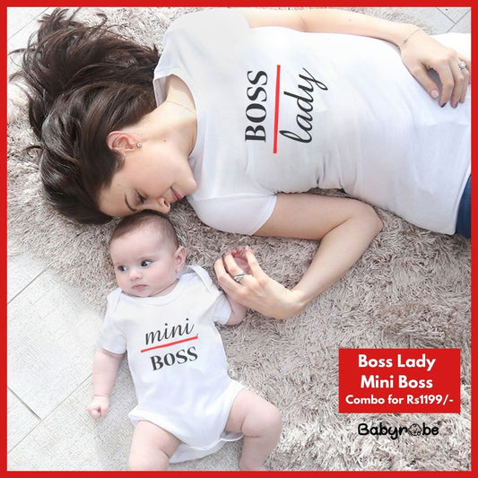 "Customizable Boss Lady Mini Boss Combo baby outfit set ."