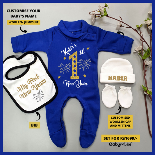 Custom Name 1st New Years Baby Boy (Woollen Set)