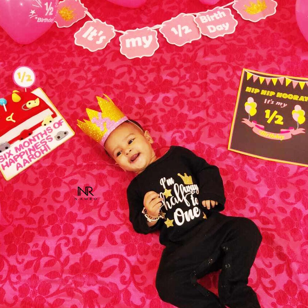 half way to one jumpsuit, personalized name for a special birthday,