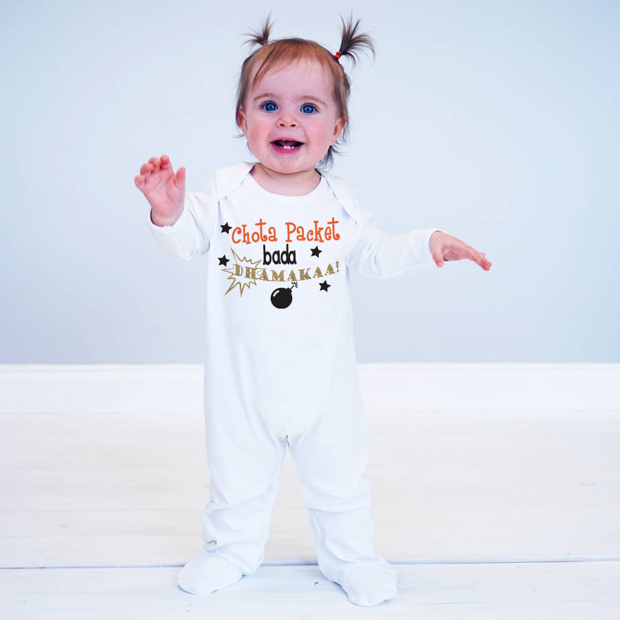 "Custom name Diwali jumpsuit for your little one."