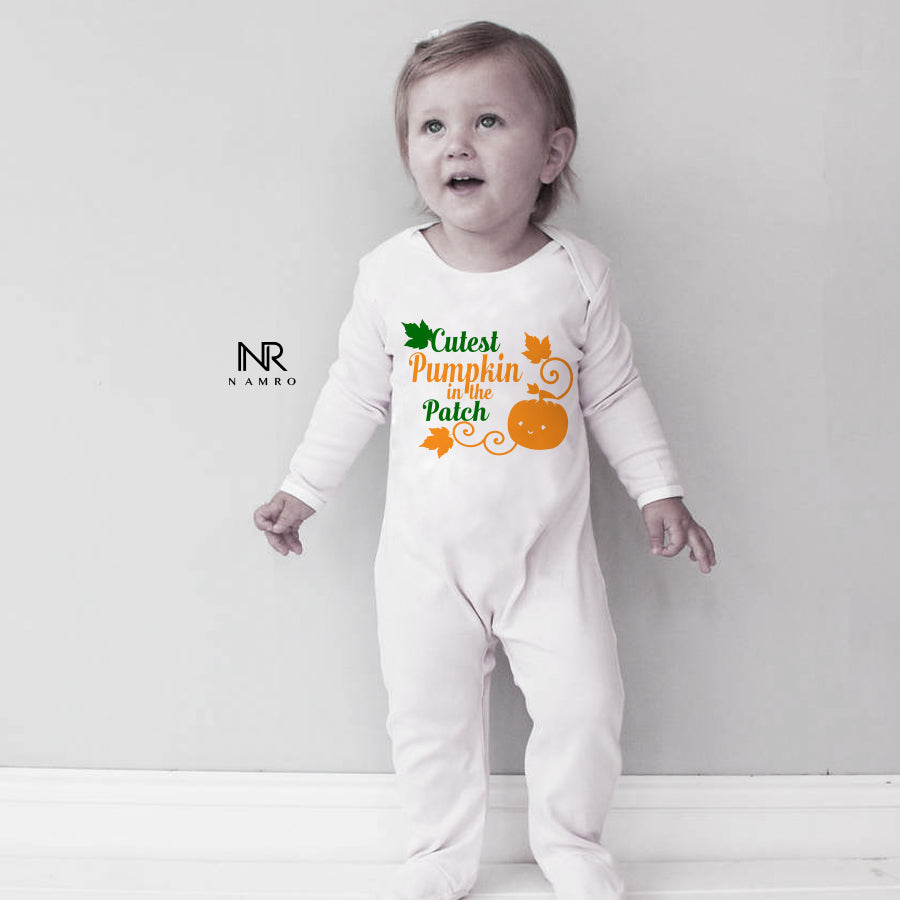 "Custom name Halloween jumpsuit for your little one."