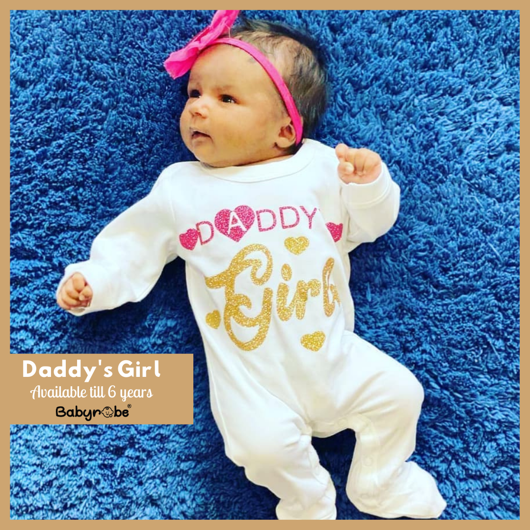 Custom name Daddy's Girl Organic jumpsuit for your little one."