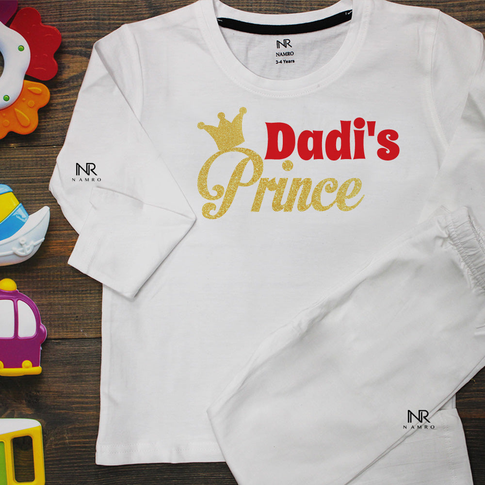 "Cute baby T-Shirt & Pajama Set with a custom graphic and soft cotton fabric."