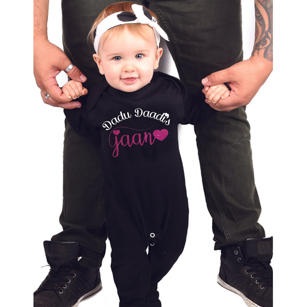 "Cute baby Jumpsuit with a custom graphic and soft cotton fabric."