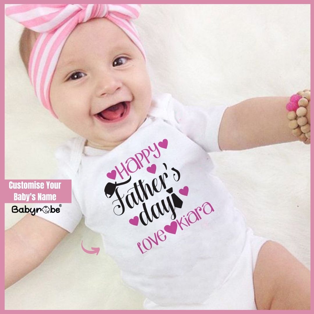 "Custom Name Father's Day baby outfit Half Romper ."