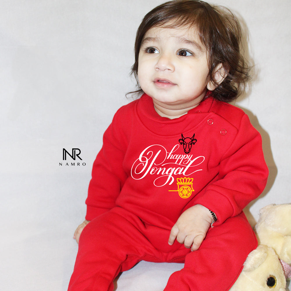 "Cute custom name baby Weellon jumpsuit for pongal."