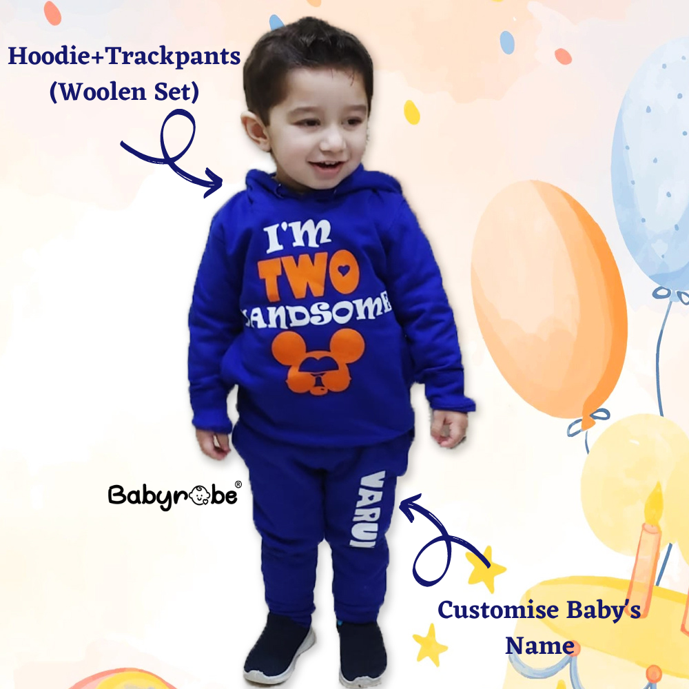 I'm Two Handsome (Hoodie+Trackpants Woolen Set)