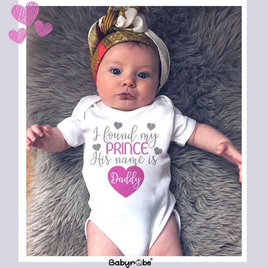 "Customizable I Found My Prince His Name is Daddy baby outfit with name."