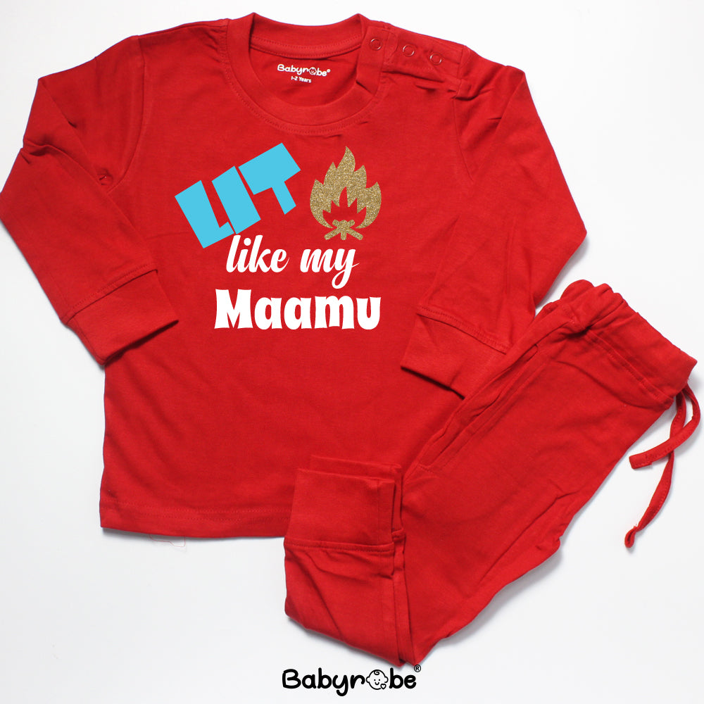 "Cute baby  T-Shirt & Pajama Set  with a custom graphic and soft cotton fabric."