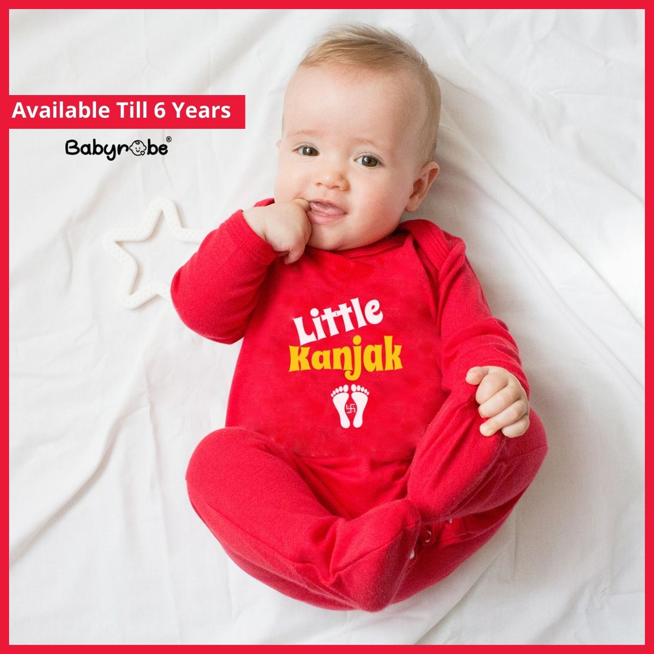 "Customizable Navratri baby outfit with name."