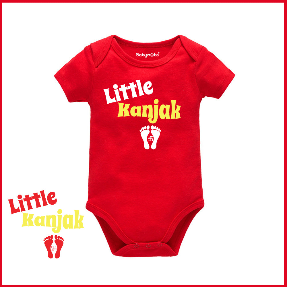 "Custom baby onesie with a heartwarming design for Navratri."