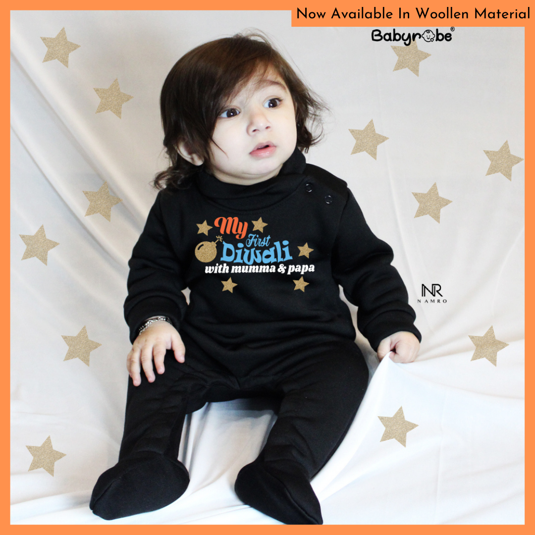 "Sweet custom name Wellon jumpsuit for celebrating Diwali."