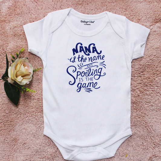 "Soft and comfortable baby onesie with custom name ."