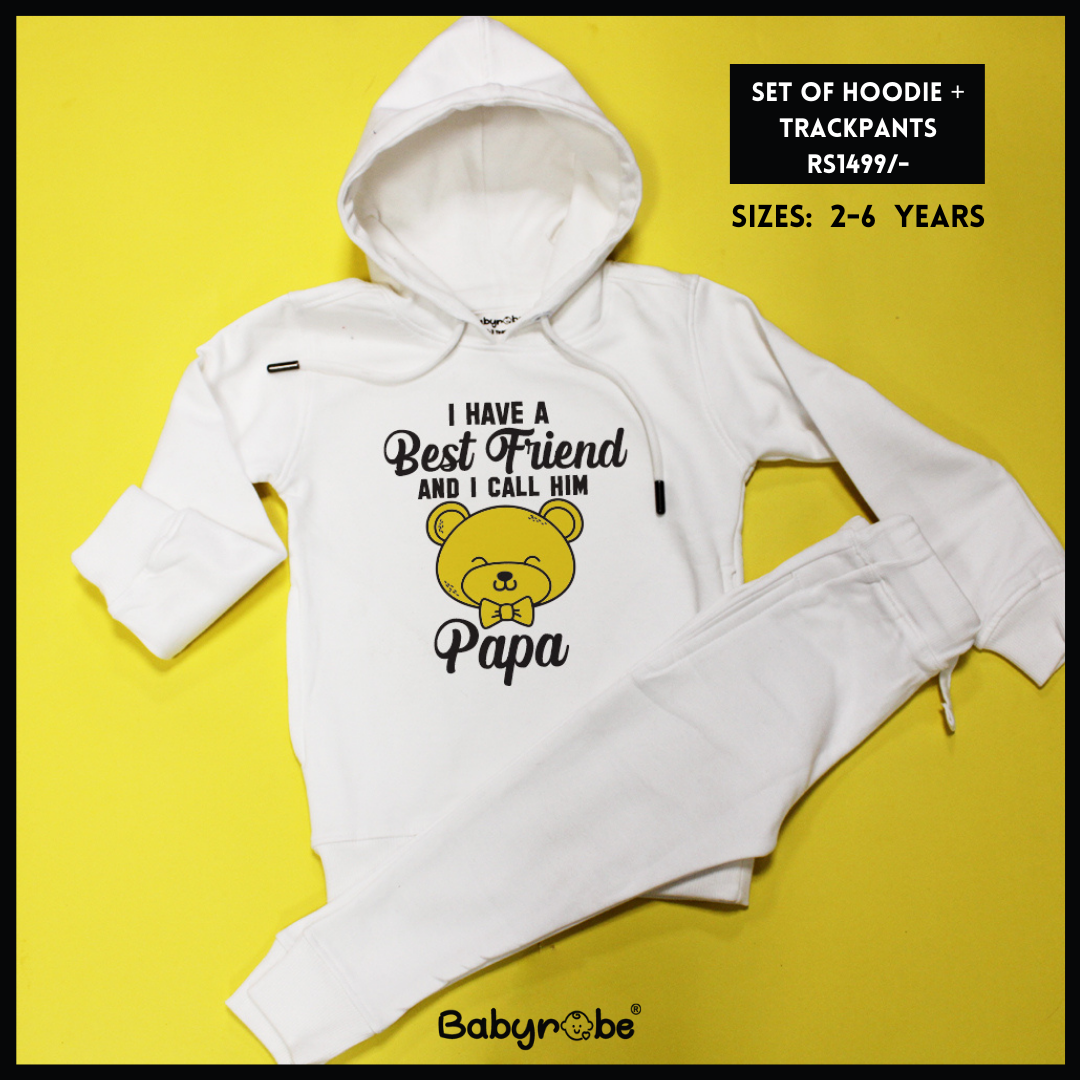 Papa Best Friend (Hoodie+Trackpants Woolen Set)