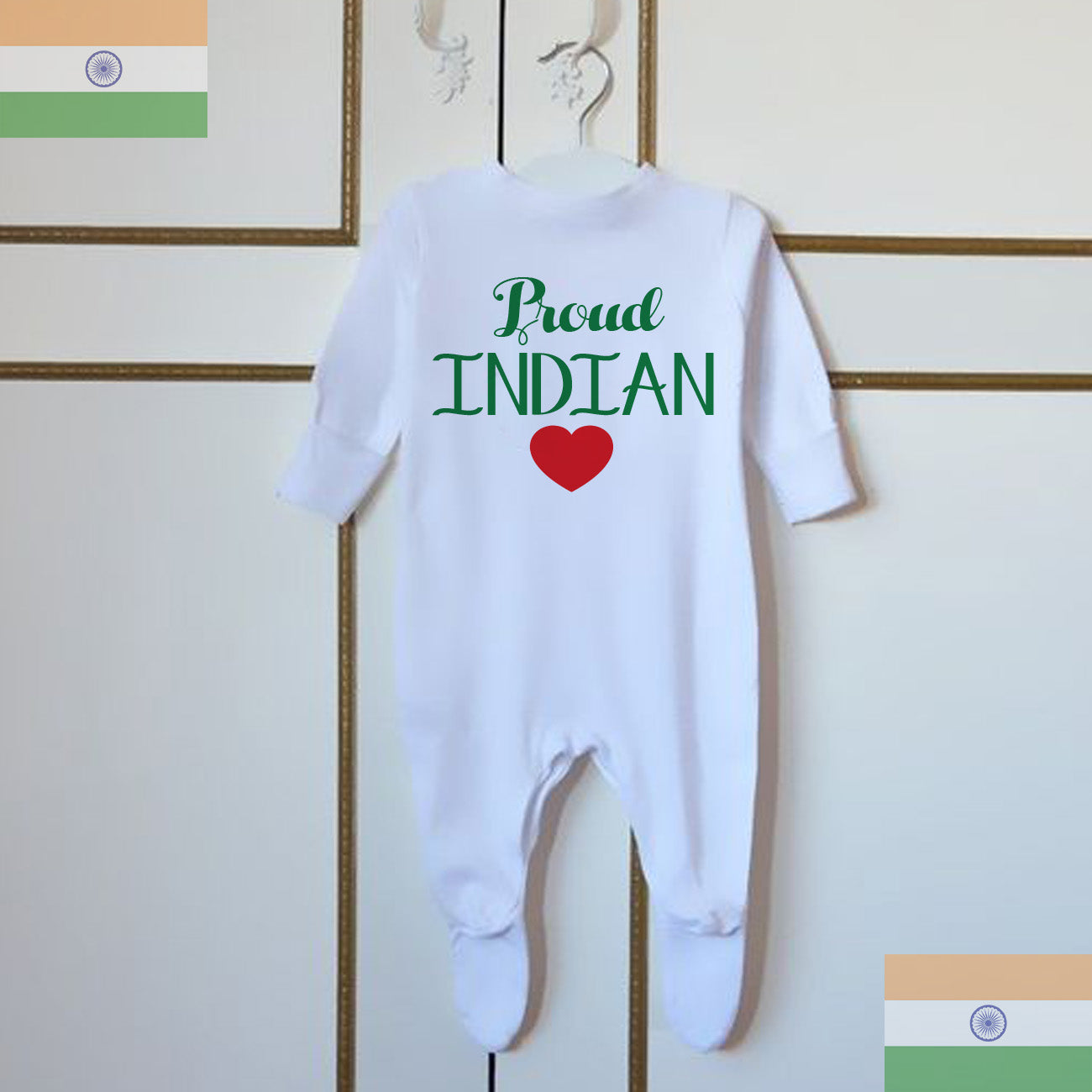 "Soft and comfortable baby Organic jumpsuit with custom name."