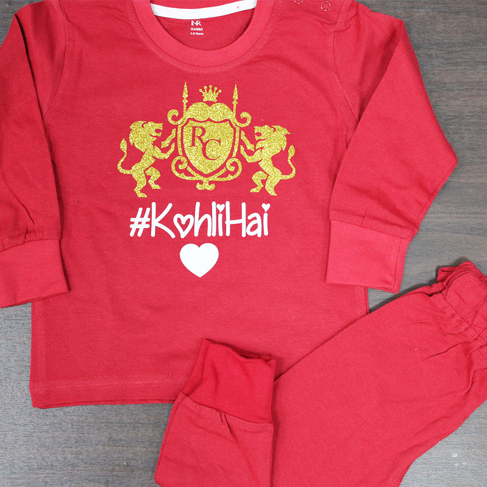 "Custom baby T-Shirt & Pajama with name and IPL design."