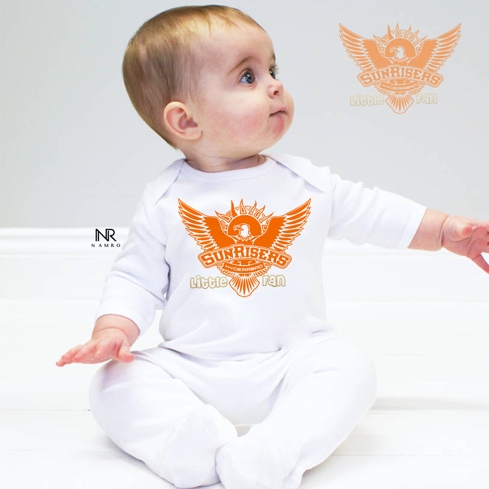 "Soft and comfortable baby organic jumpsuit with custom name."