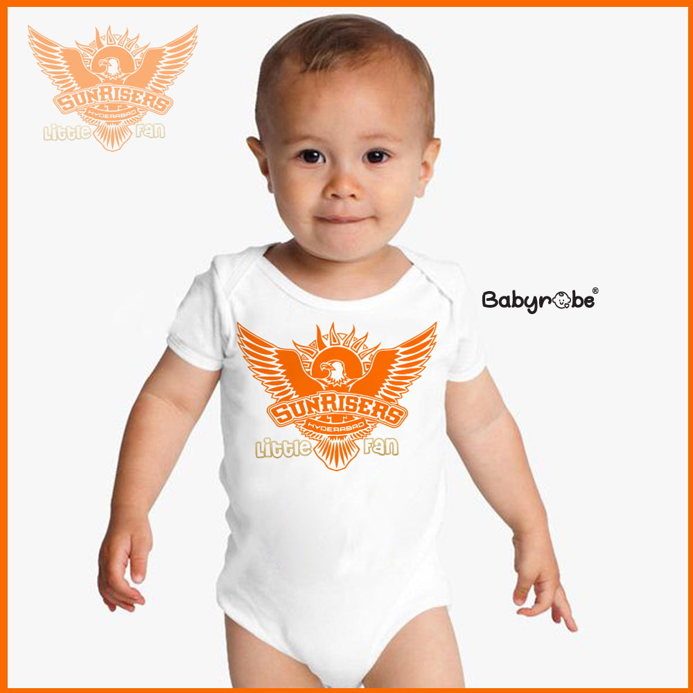 "Custom baby onesie with name and IPL design."