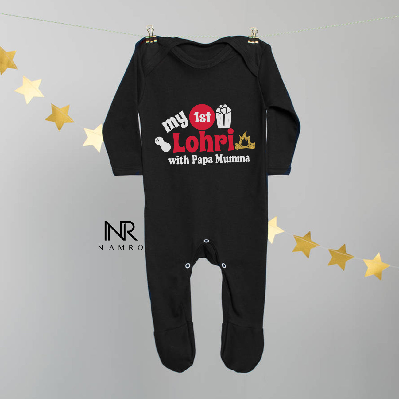 First Lohri with Papa Mumma- (Custom Name At Back)