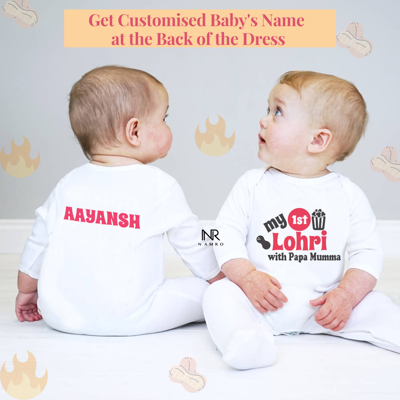 First Lohri with Papa Mumma- (Custom Name At Back)