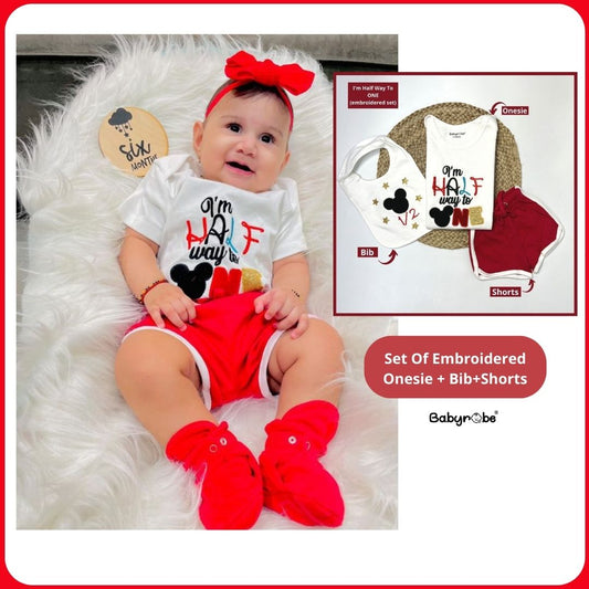 "colorful design and easy snap closures,  embroidery and playful pattern, Personalized baby onesie "