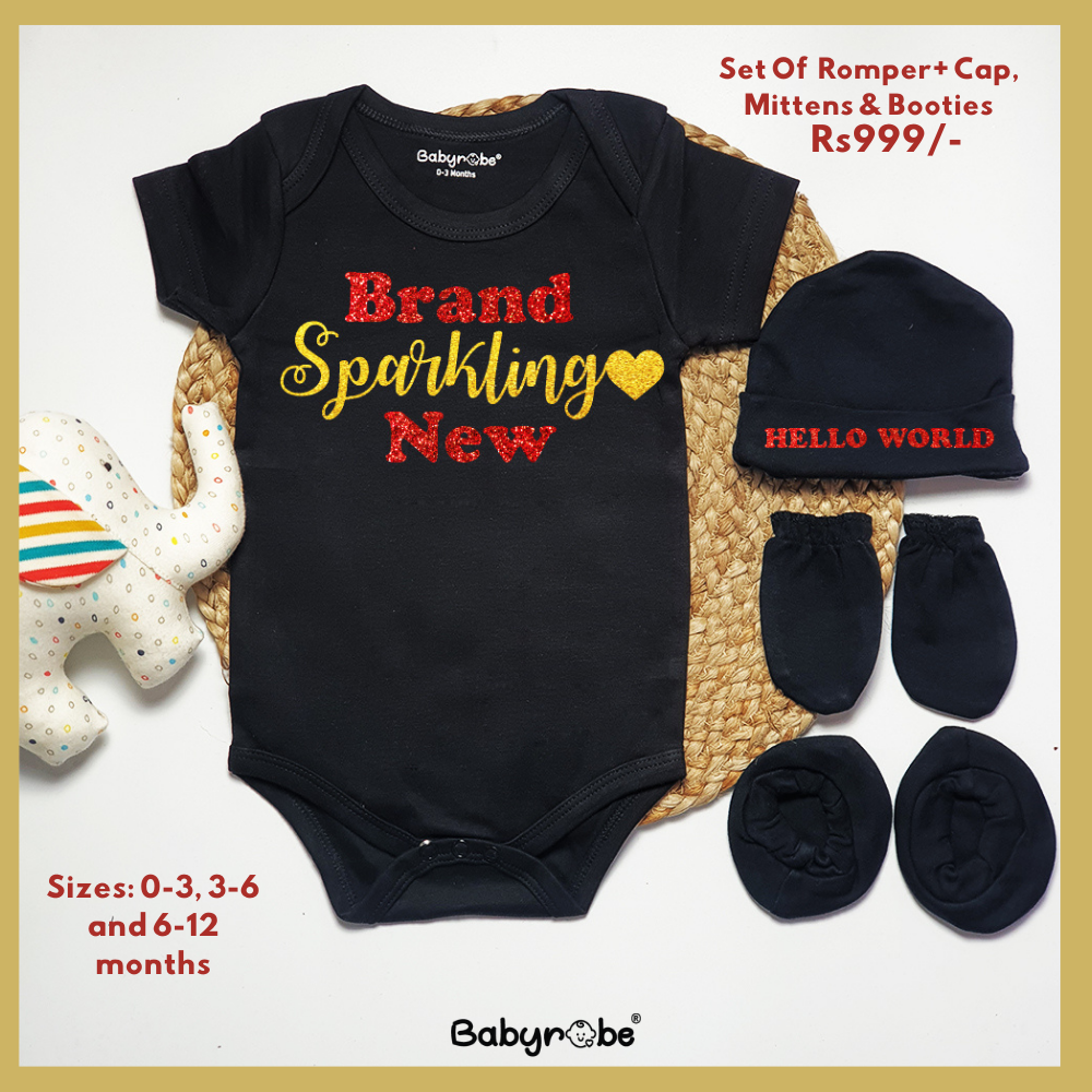 Brand Sparkling New (Romper+Cap, Mittens & Booties)