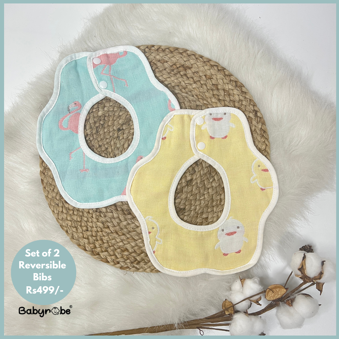 Flamingo & Duck Muslin Bibs (Set of 2)