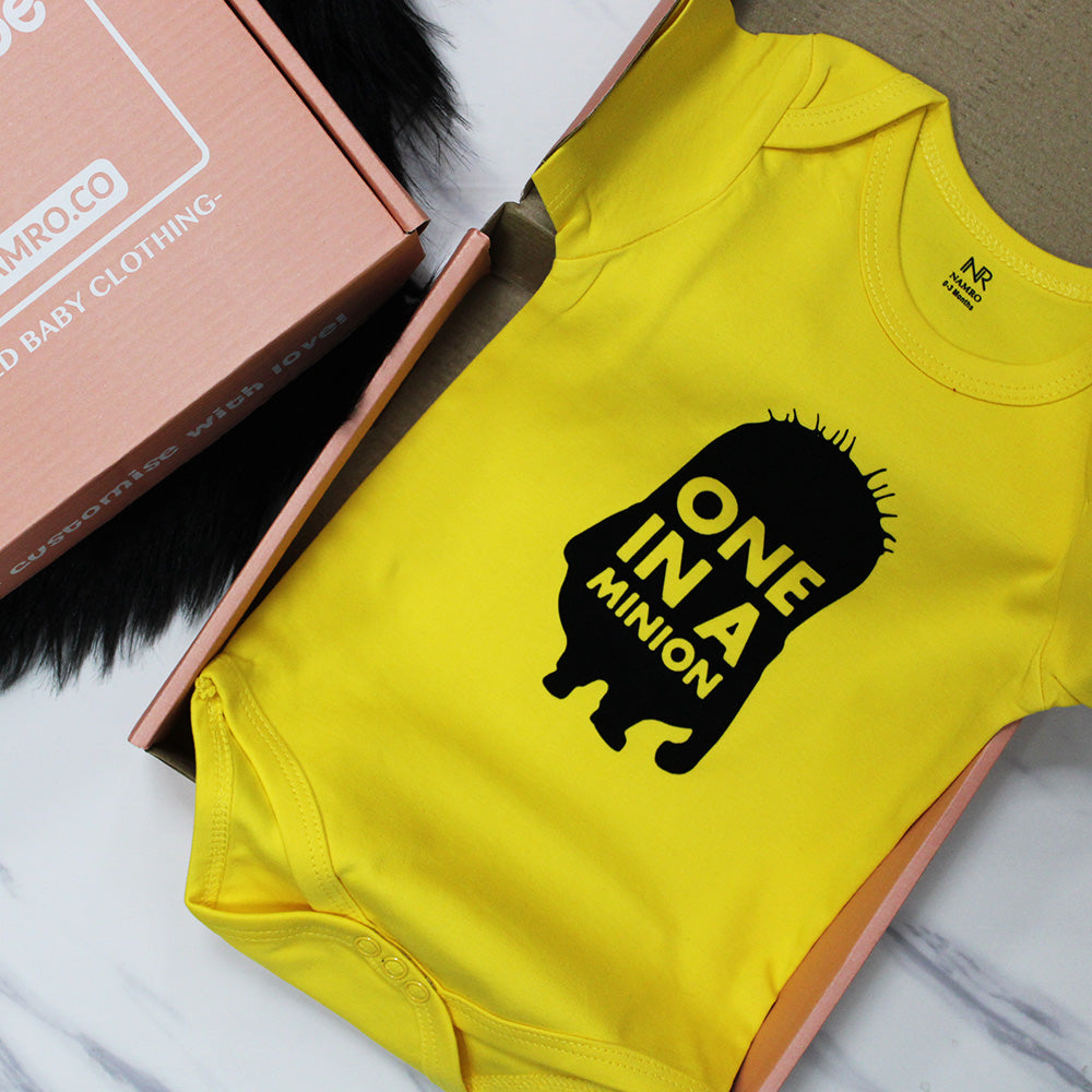 Baby romper with personalized message and cute design" Organic cotton baby onesie. Cute baby onesie